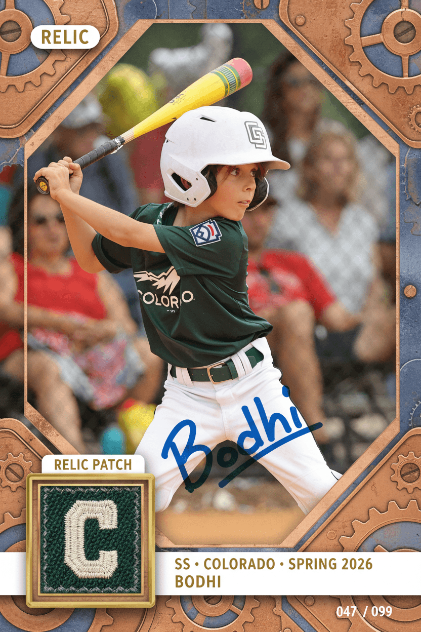 Letter Patch Relic card example